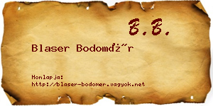 Blaser Bodomér névjegykártya
